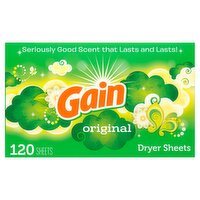 Gain Original Dryer Sheets, 120 count, 120 Each