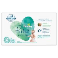 Pampers Pure Protection Diapers Super Pack, Size 2, 12-18 lb, 74 count