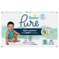 Pampers Pure Diapers, Size 3, 16-28 lb, 66 count