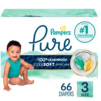 Pampers Pure Diapers, Size 3, 16-28 lb, 66 count