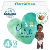 Pampers Pure Protection Diapers Super Pack, Size 4, 58 count