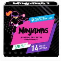 NINJAMAS Nighttime Underwear Jumbo Pack, Size S/M, 38-70 lbs, 14 count