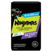 NINJAMAS Nighttime Underwear Jumbo Pack, Size S/M, 38-70 lbs, 14 count