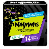 NINJAMAS Nighttime Underwear Jumbo Pack, Size S/M, 38-70 lbs, 14 count