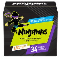 Ninjamas Nighttime Bedwetting Underwear Boy Size L/XL 34 Count