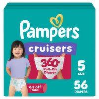 Pampers Cruisers 360° Pull-On Diaper, Size 5, 27+ lb, 56 count