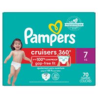 Pampers Cruisers 360° Gap-Free Fit Diapers, Size 7, 41+ lb, 70 count