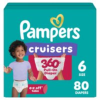 Pampers Cruisers 360° Pull-On Diapers, Size 6, 35+ lb, 80 count