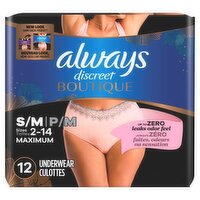 Always Discreet Boutique Maximum Underwear, S/M, 12 count, 12 Each