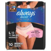 Always Discreet Boutique Maximum Underwear, L, 10 count, 10 Each