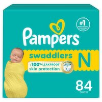 Pampers Swaddlers Diapers, N, <10 lb, 84 count