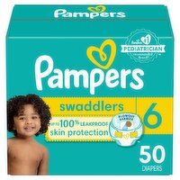 Pampers Swaddlers Diapers Super Pack, Size 6, 35+ lb, 50 count