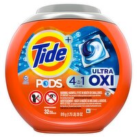 Tide 4-n-1 Ultra Oxi PODS Laundry Detergent Pacs, 32 Count, 33 Ounce