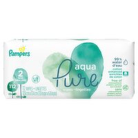 Pampers Aqua Pure Wipes, 2 pack, 112 count, 112 Each