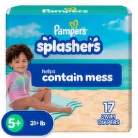 Pampers Splasher's Swim Diapers, Size 5+, 31+ lb, 17 count