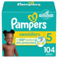 Pampers Swaddlers Active Baby Diapers, Size 5, 27+ lb, 104 count