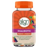 align Dualbiotic Fruit Flavored Prebiotic + Probiotic Dietary Supplement, 60 count