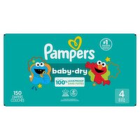 Pampers Baby-Dry 123 Sesame Street Diapers Enormous Pack, Size 4, 22-37 lb, 150 count