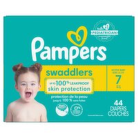 Pampers Swaddlers Skin Protection Diapers Super Pack, Size 7, 41+ lb, 44 count