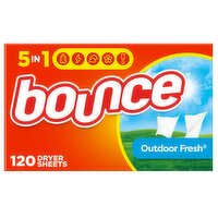 Bounce Fabric Softener Sheets, Outdoor Fresh Scent, 120 Count, 120 Each