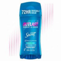 Secret Outlast Invisible Solid Antiperspirant Deodorant for Women, Completely Clean Scent, 2.6 oz