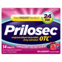 Prilosec OTC Wild Berry Coated Tablets, 20 mg, 14 count