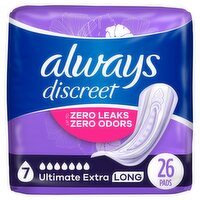 Always Discreet Ultimate Extra Long Pads, 26 count