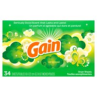 Gain Original Dryer Sheets, 34 count