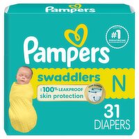 Pampers Swaddlers Diapers Jumbo Pack, Size N, < 10 lb, 31 count