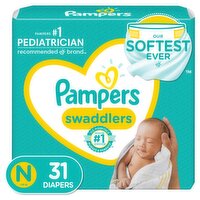 Pampers Swaddlers Diapers Jumbo Pack, Size N, < 10 lb, 31 count