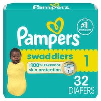 Pampers Swaddlers Diapers Jumbo Pack, Size 1, 8-14 lb, 32 count