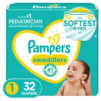 Pampers Swaddlers Diapers Jumbo Pack, Size 1, 8-14 lb, 32 count