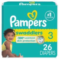 Pampers Swaddlers Active Baby Diapers Jumbo Pack, Size 3, 16-28 lb, 26 count