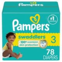 Pampers Swaddlers Diapers Super Pack, Size 3, 16-28 lb, 78 count