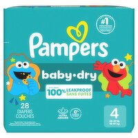 Pampers Baby-Dry Diapers, Size 4, 22-37 lb, 28 count