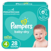 Pampers Baby Dry Diapers, Size 4, 22-37 lb, 28 count