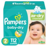 Pampers Baby-Dry Diapers Super Pack, Size 2, 112 count