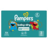 Pampers Baby-Dry Diapers, Size 3, 16-23 lb, 104 count, 104 Each