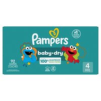 Pampers Baby-Dry Diapers, Size 4, 92 count