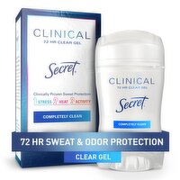 Secret Clinical Strength Clear Gel Antiperspirant and Deodorant for Women, Pro-Hyaluronic Acid, Com
