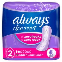 Always Discreet Bladder Leak Liners, 48 count, 48 Each