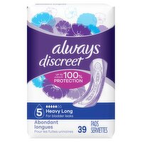 always Discreet Heavy Long Pads, 39 count