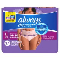 Always Discreet Maximum Underwear, L, 17 count