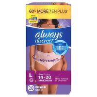 always Discreet Maximum Underwear, L, 28 count