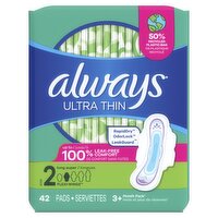 Always Ultra Thin Long Super Flexi-Wings Pads, Size 2, 42 count, 42 Each