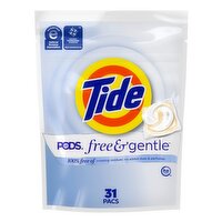 Tide PODS Free & Gentle Laundry Detergent Pods, 31 Count, 31 Each