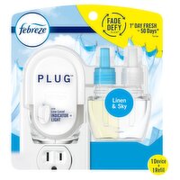 Febreze Plug Linen & Sky Scented Oil Refill and Oil Warmer, 0.87 fl oz