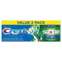 Crest Plus Scope Outlast Fresh Toothpaste, 5.4oz, Pack of 2, 10.8 Ounce