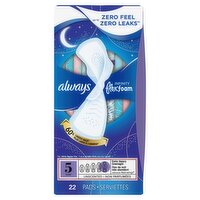 always Infinity FlexFoam Extra Heavy Overnight Unscented Pads, Size 5, 22 count, 22 Each