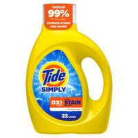 Tide Simply Oxi Boost + Ultra Stain Release Liquid Laundry Detergent, Refreshing Breeze, 30 fl oz